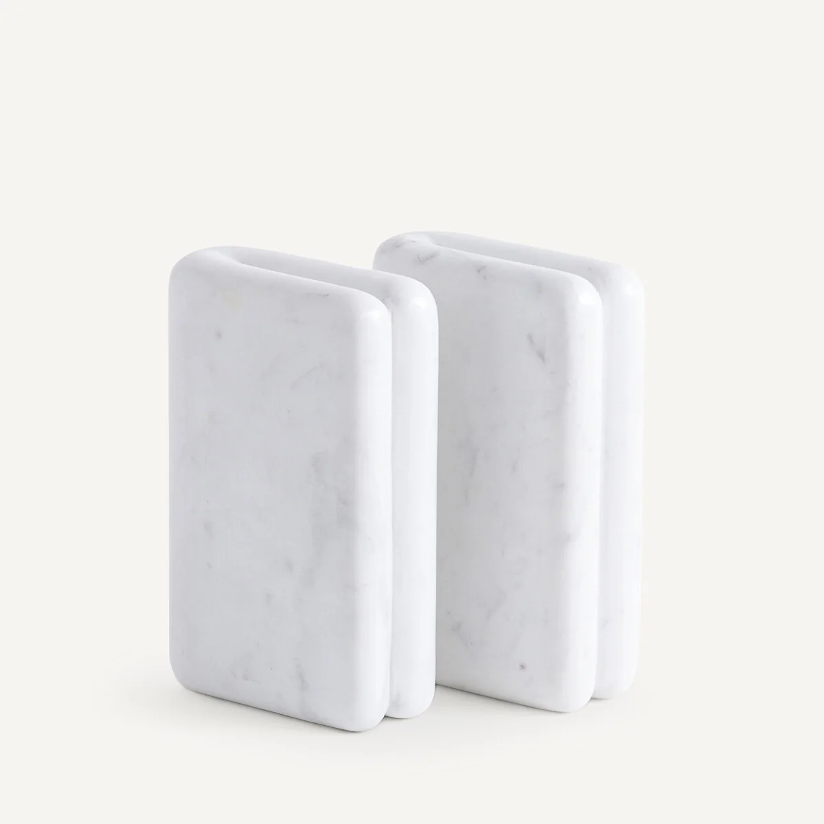 Set of 2 Scafi White Marble Bookends – image 4