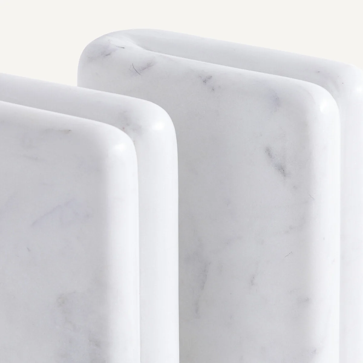 Set of 2 Scafi White Marble Bookends – image 5