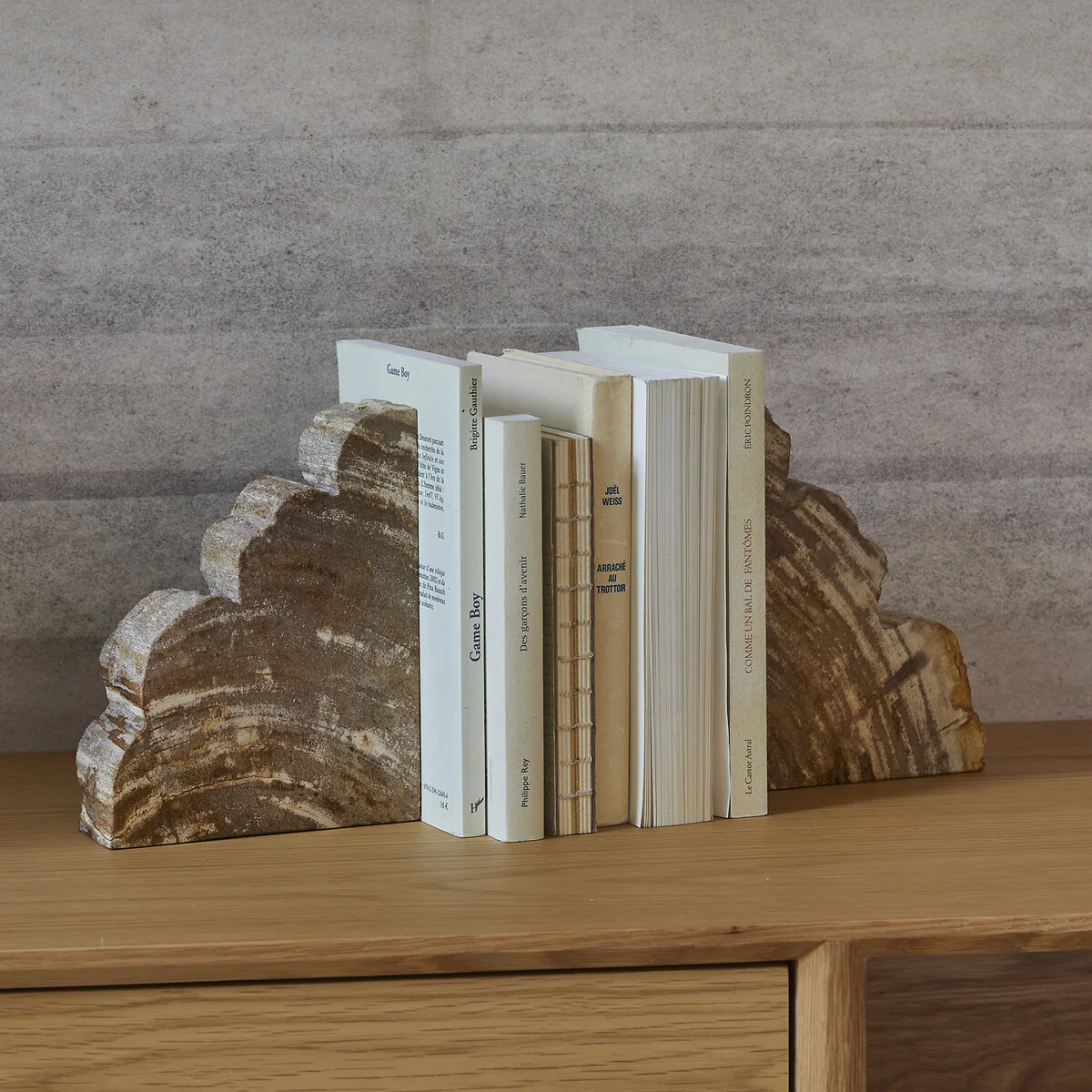 Set of 2 Kayu Petrified Wood Bookends – image 2