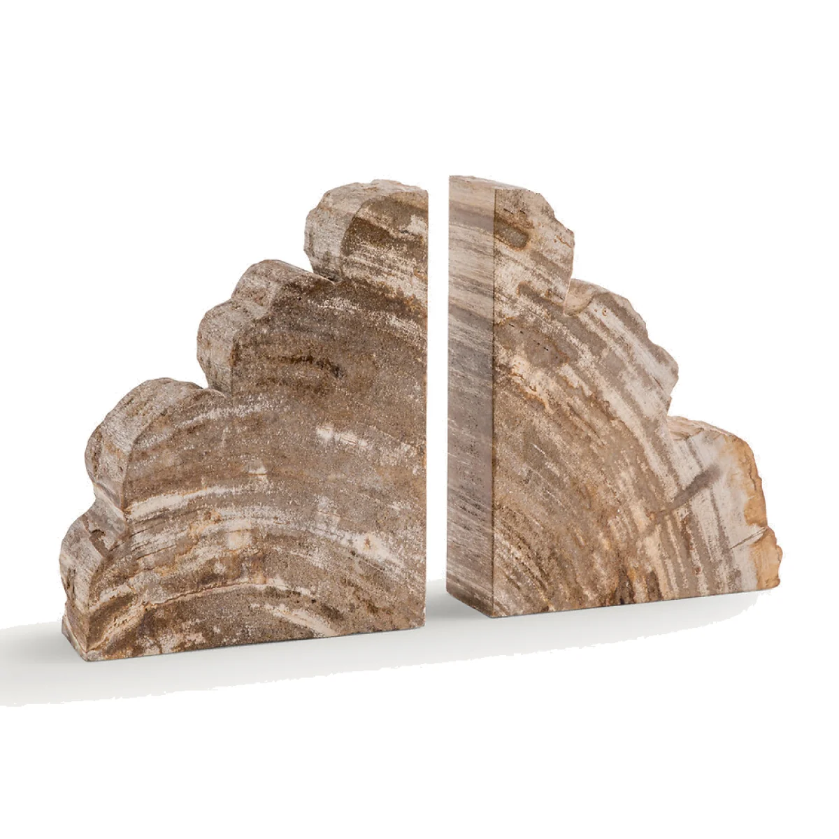 Set of 2 Kayu Petrified Wood Bookends – image 1
