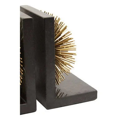 Set of Two Gold Finish Starburst Bookends – image 4