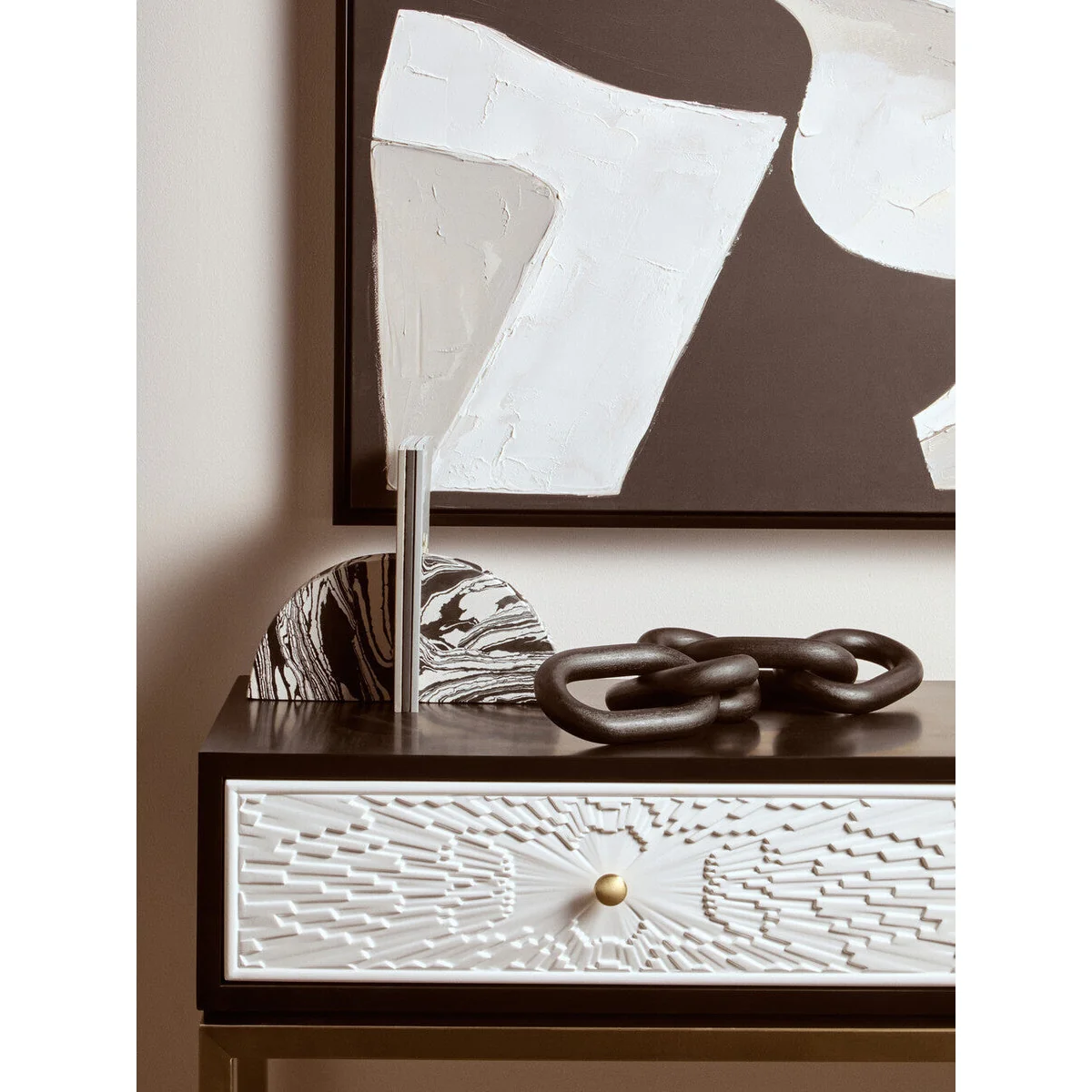 Black and White Marble Set of Two Bookends – image 3