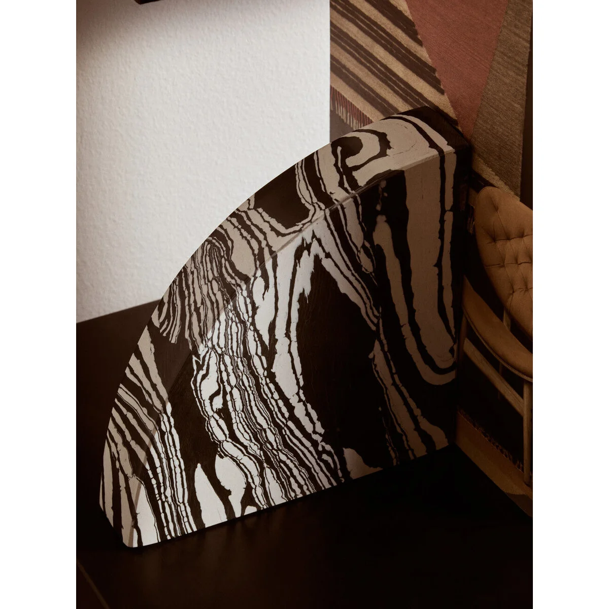 Black and White Marble Set of Two Bookends – image 4