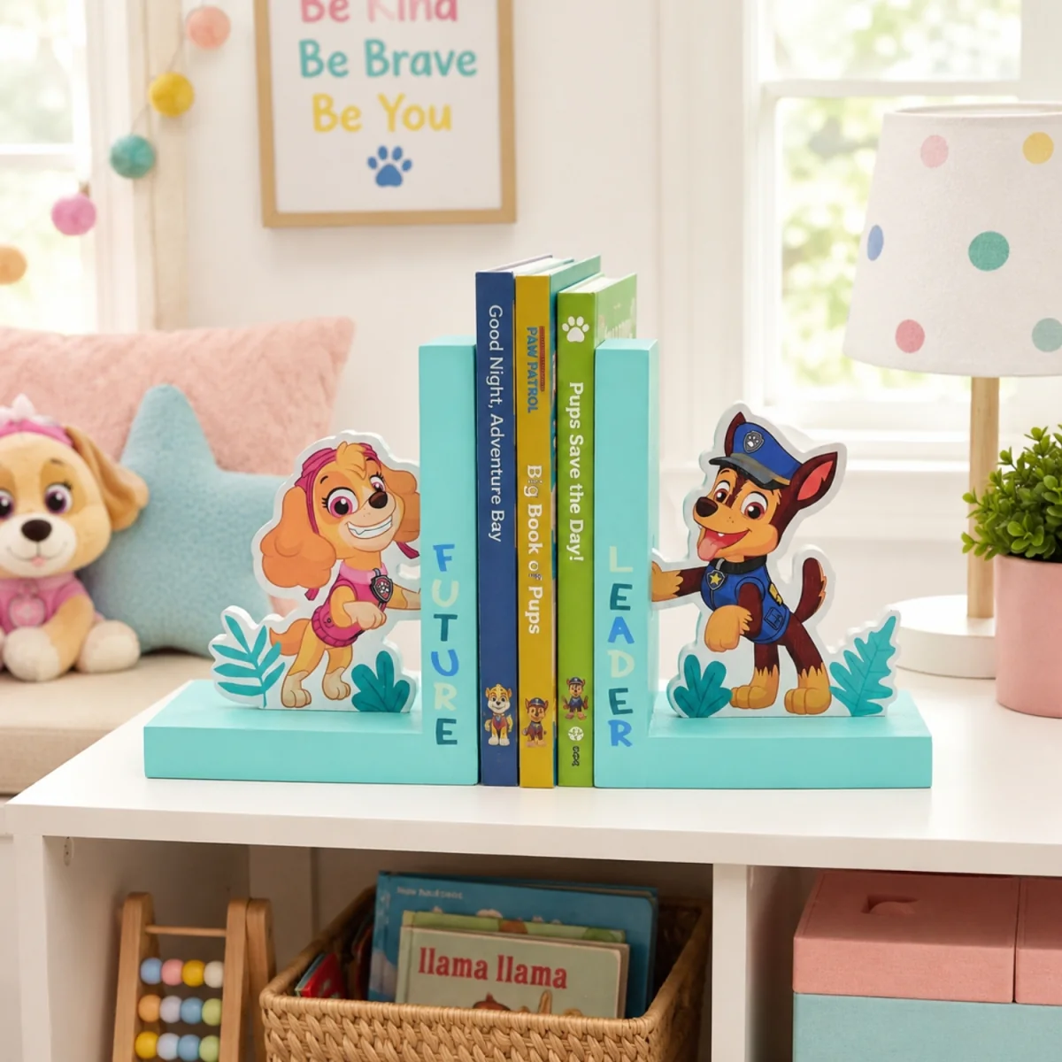 Paw Patrol Skye and Chase Wooden Bookends - Turquoise – image 2