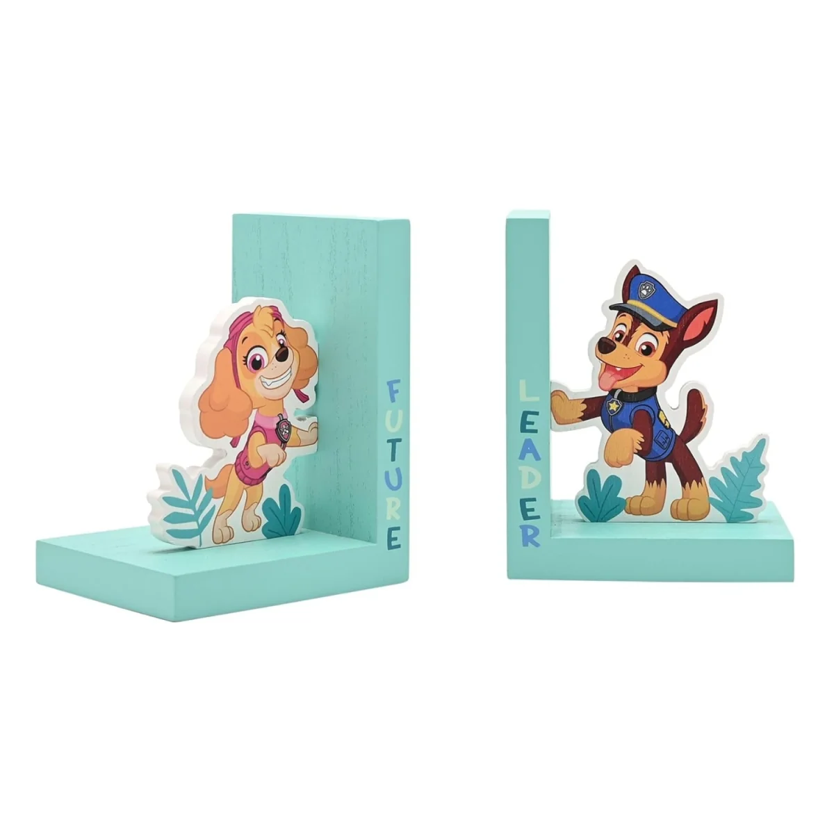 Paw Patrol Skye and Chase Wooden Bookends - Turquoise – image 3