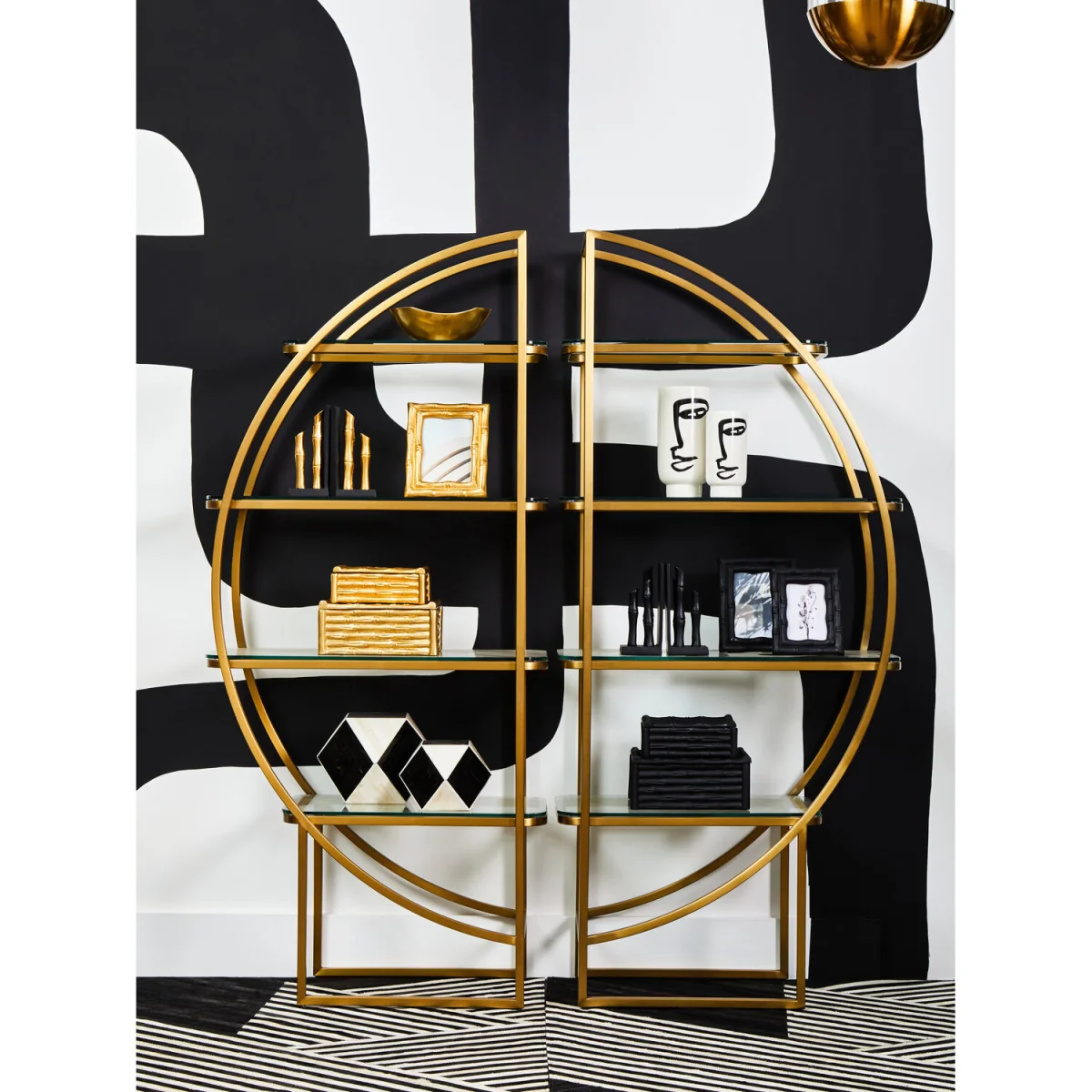 Hiba Set Of Two Gold Finish Bamboo Effect Bookends – image 3