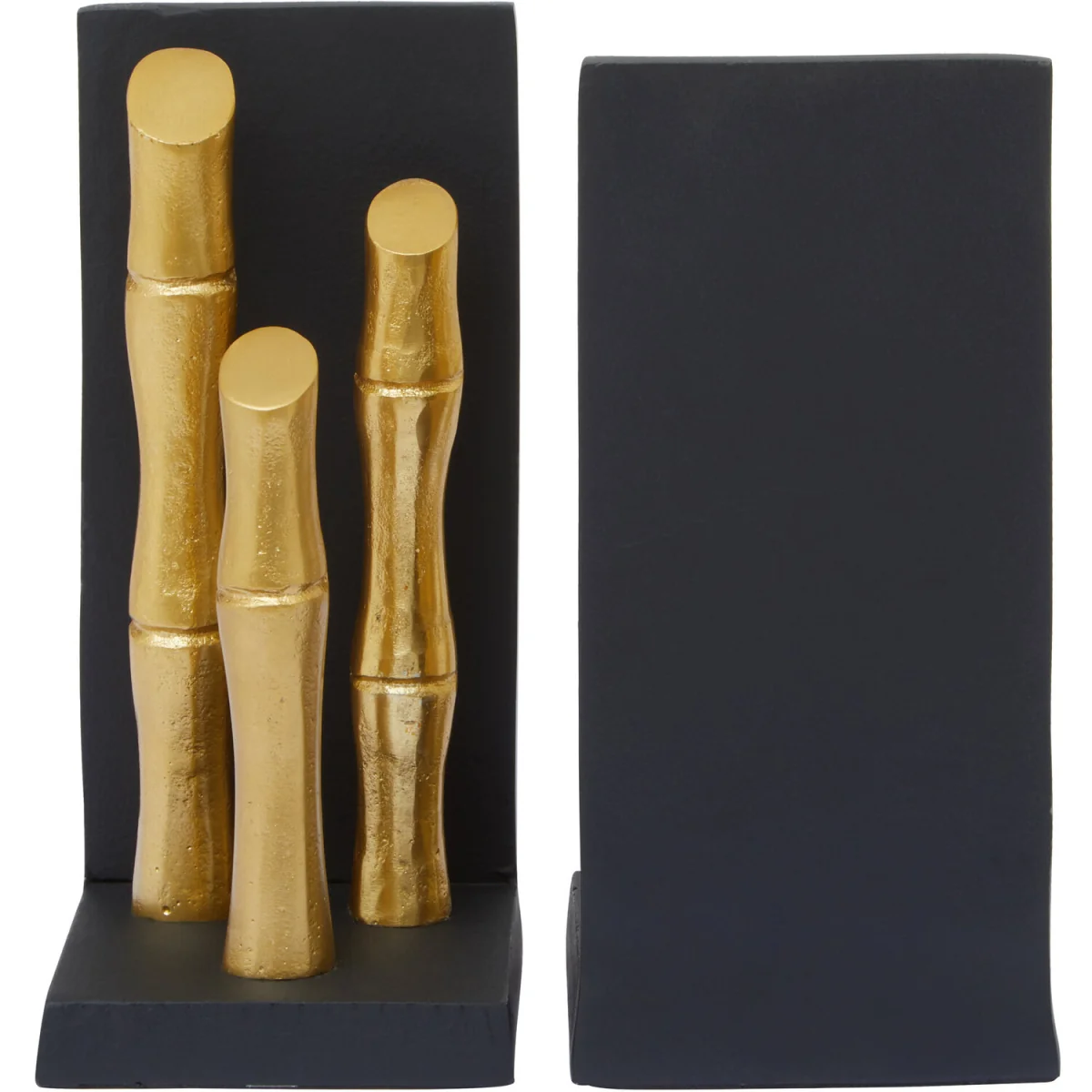 Hiba Set Of Two Gold Finish Bamboo Effect Bookends – image 4