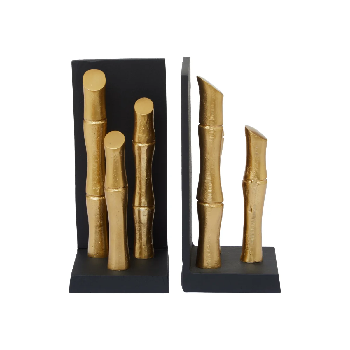 Hiba Set Of Two Gold Finish Bamboo Effect Bookends – image 1