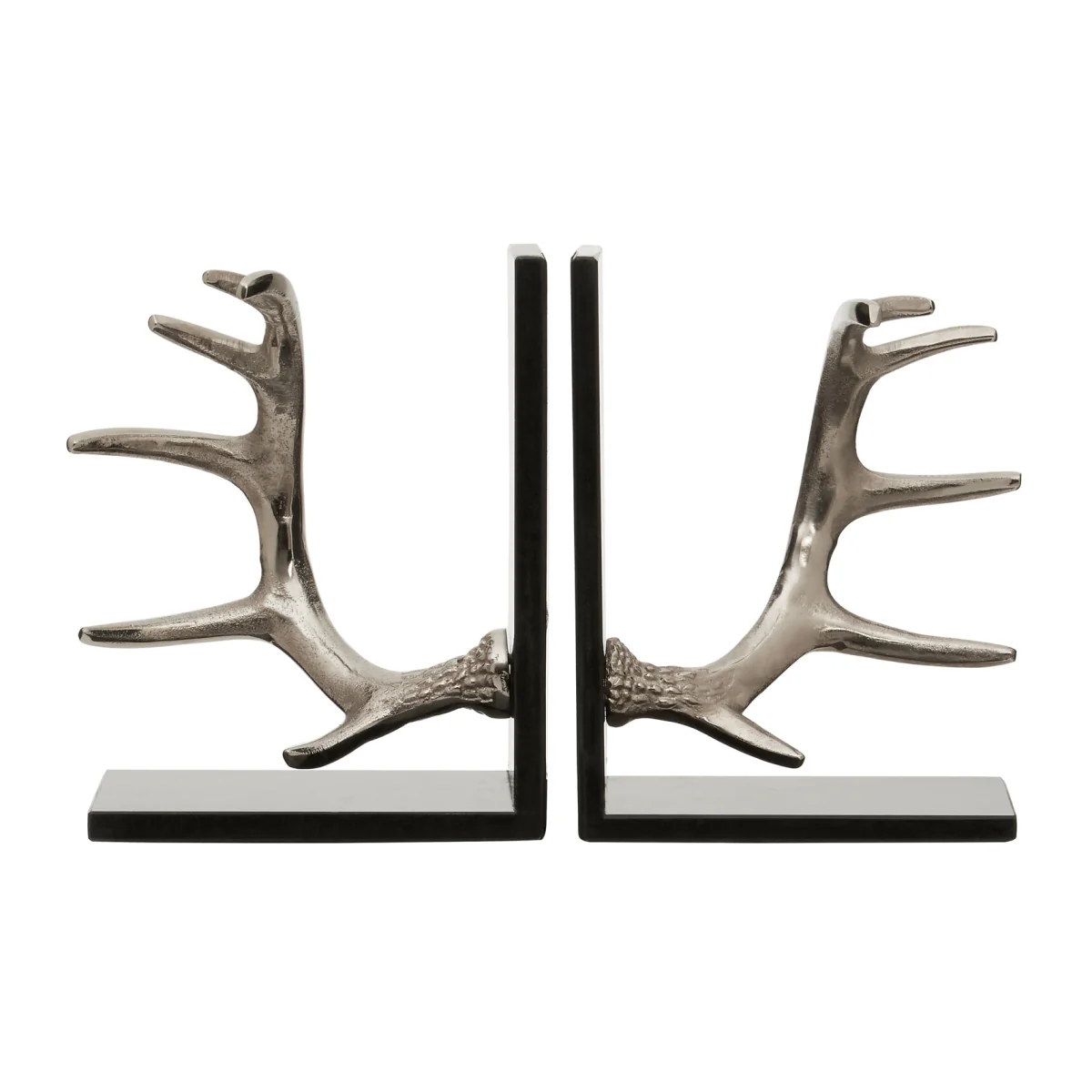 Set of 2 Antler Bookends - Silver – image 1