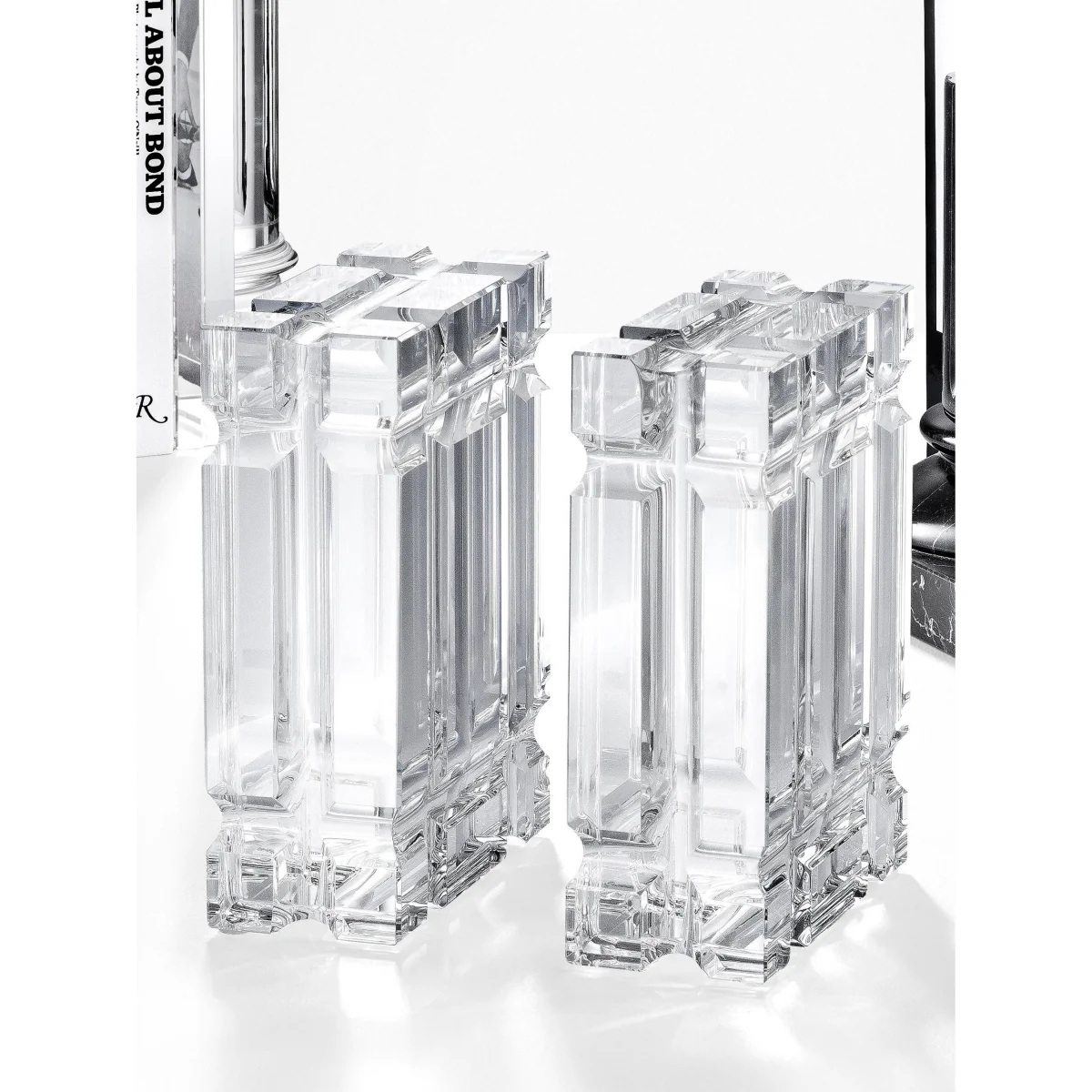 Crystall Glass Bookends Linea, Set of 2 – image 2