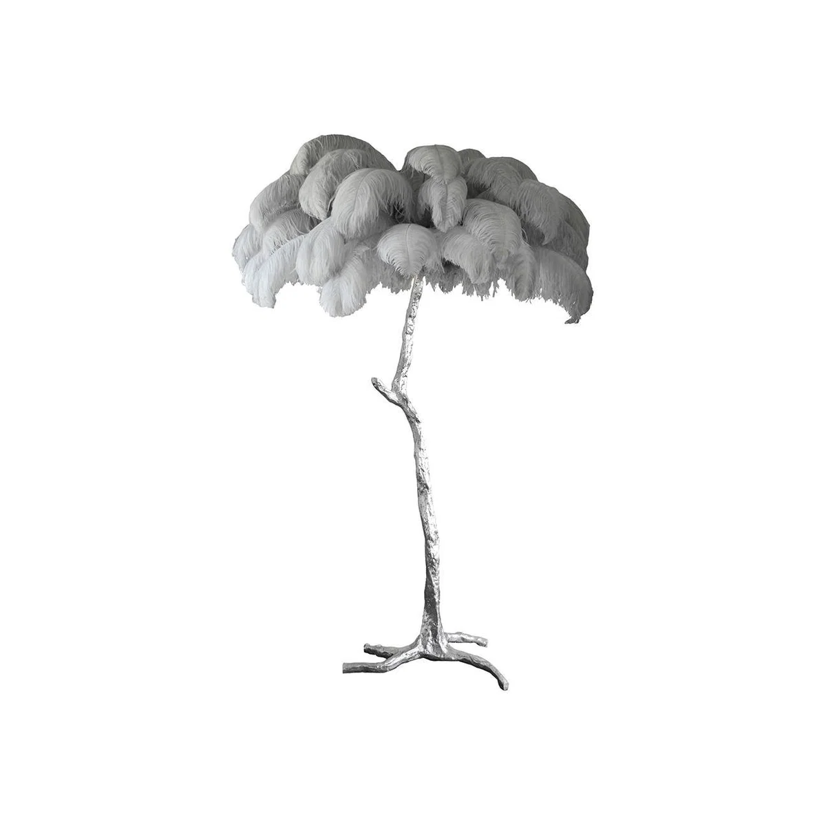 A Modern Grand Tour - Classic Plumes Silver Floor Lamp - Cloud