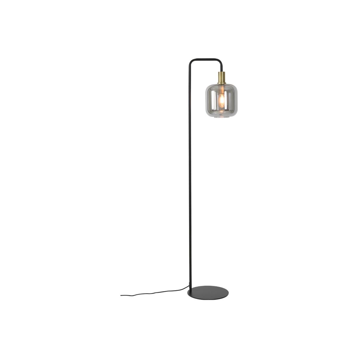 Smoked Glass Floor Lamp, Black Metal | Barker & Stonehouse – image 1