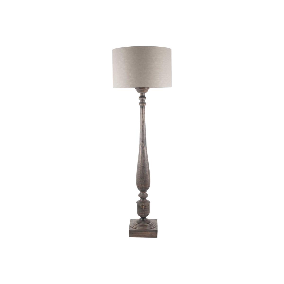 Mango Wood Floor Lamp, Grey | Barker & Stonehouse