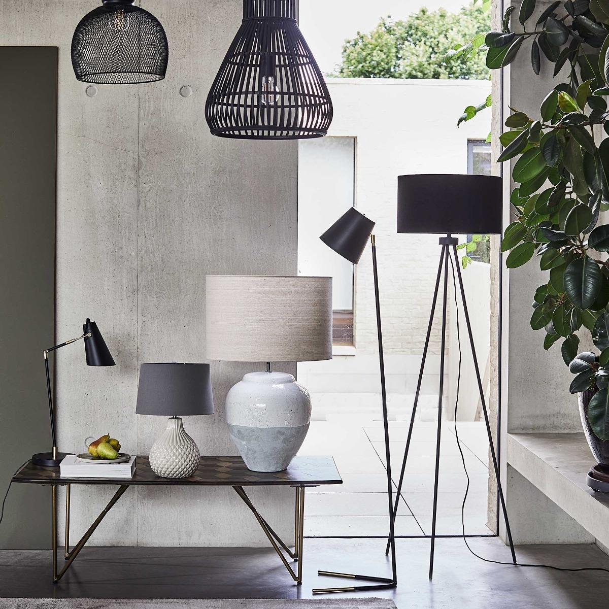 Matt Black Tripod Floor Lamp Metal | Barker & Stonehouse – image 2