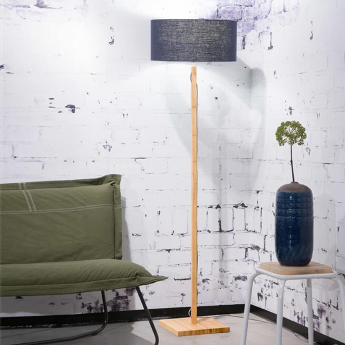 Natural/Blue Denim Fuji Bamboo Floor Lamp – image 2