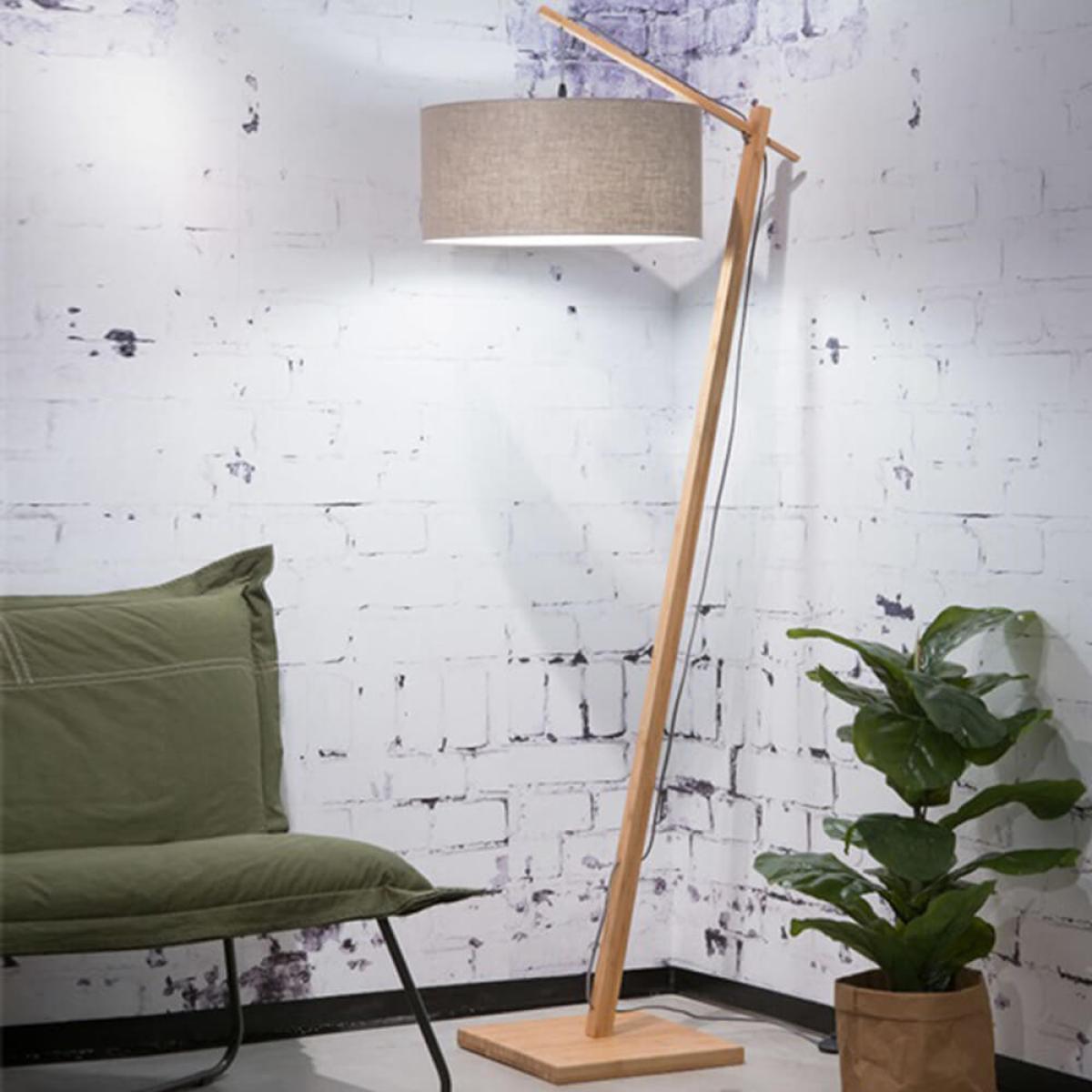 Natural/Linen Dark Andes Bamboo Floor Lamp – image 2