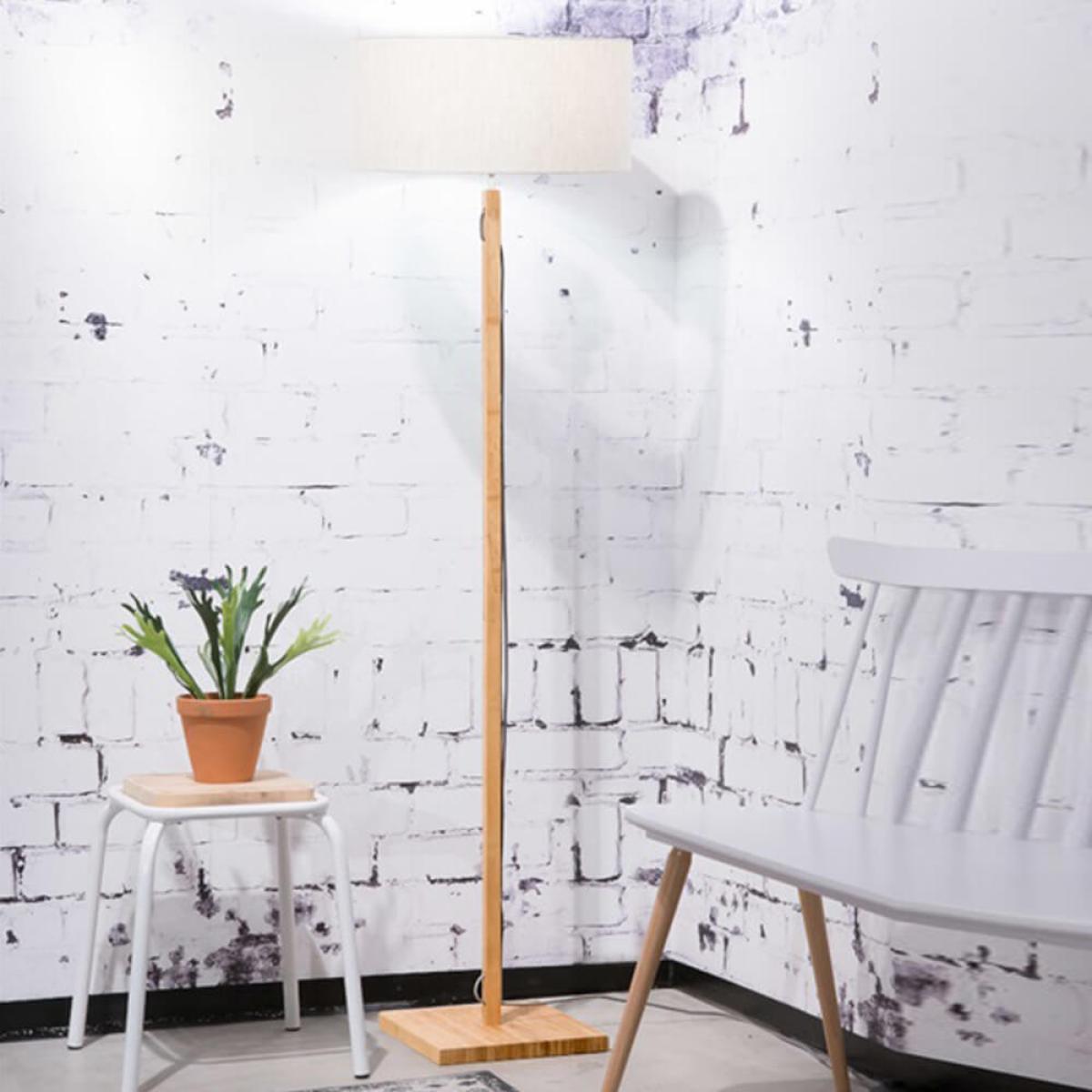 Natural/Linen Light Fuji Bamboo Floor Lamp – image 2