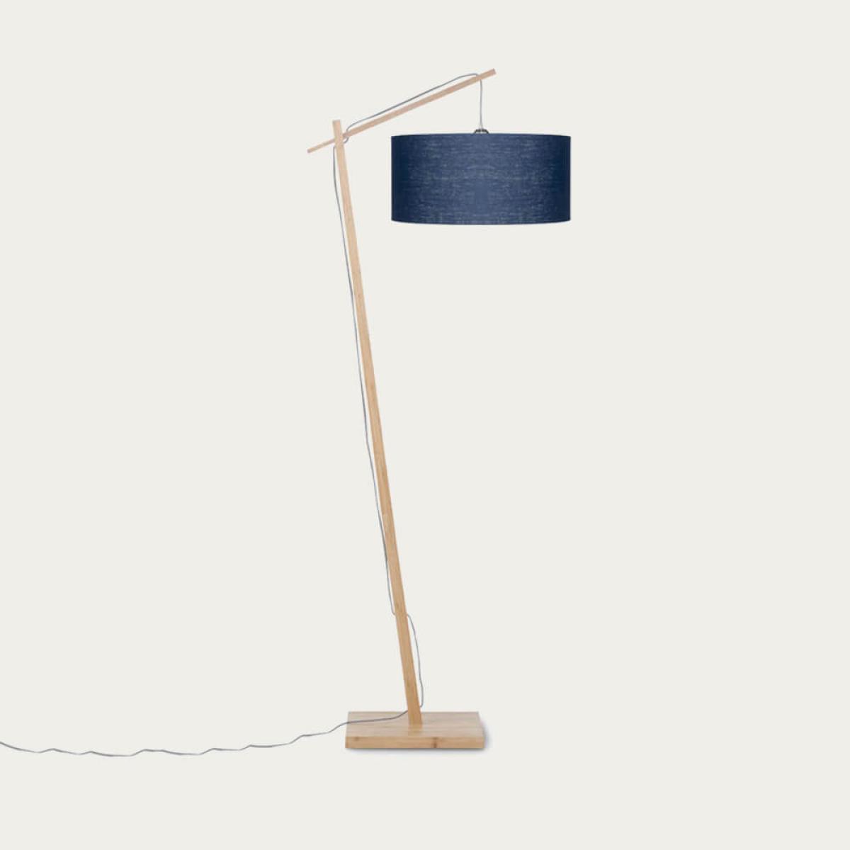 Natural/Blue Denim Andes Bamboo Floor Lamp – image 1