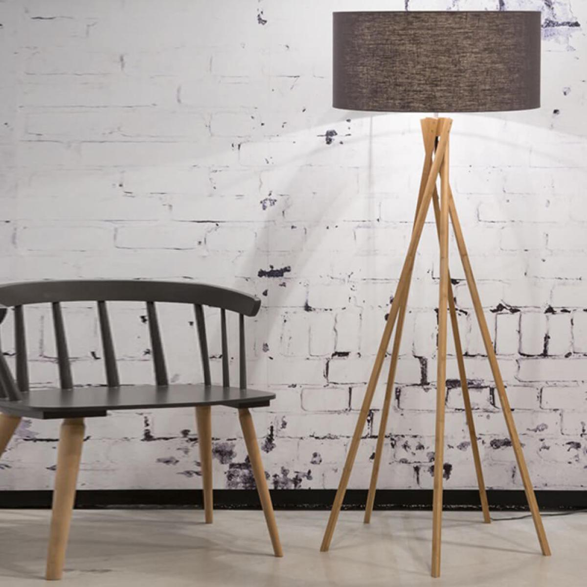 Natural/Dark Grey Kilimanjaro Bamboo Floor Lamp – image 3