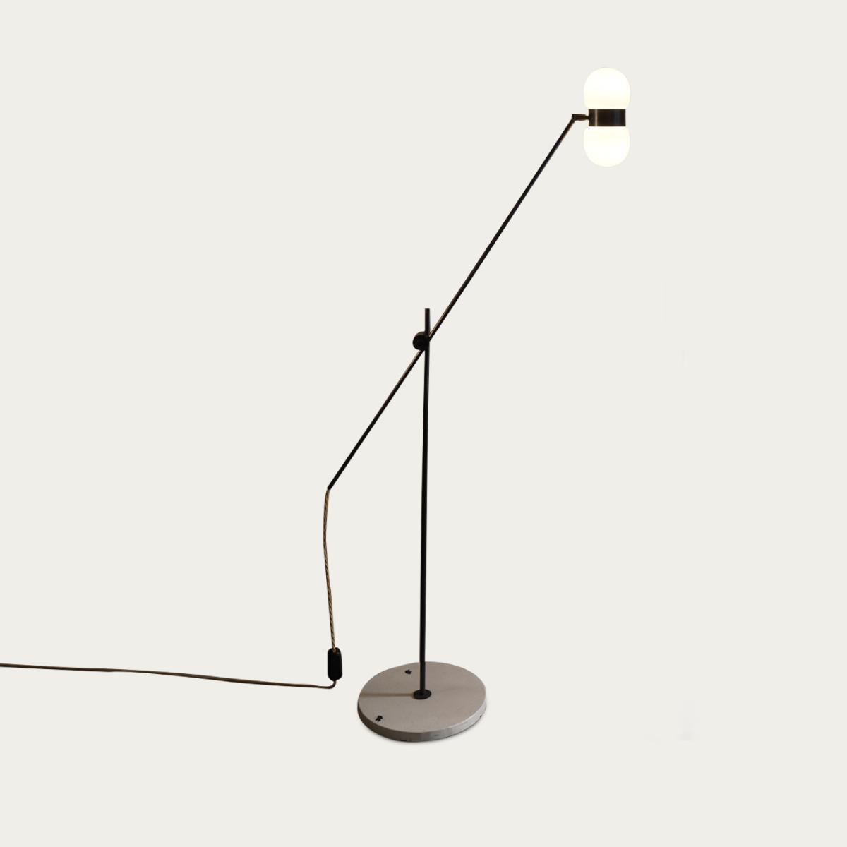 Black Matte/White Terrazzo Nuvol Double Floor Lamp - UK Plug