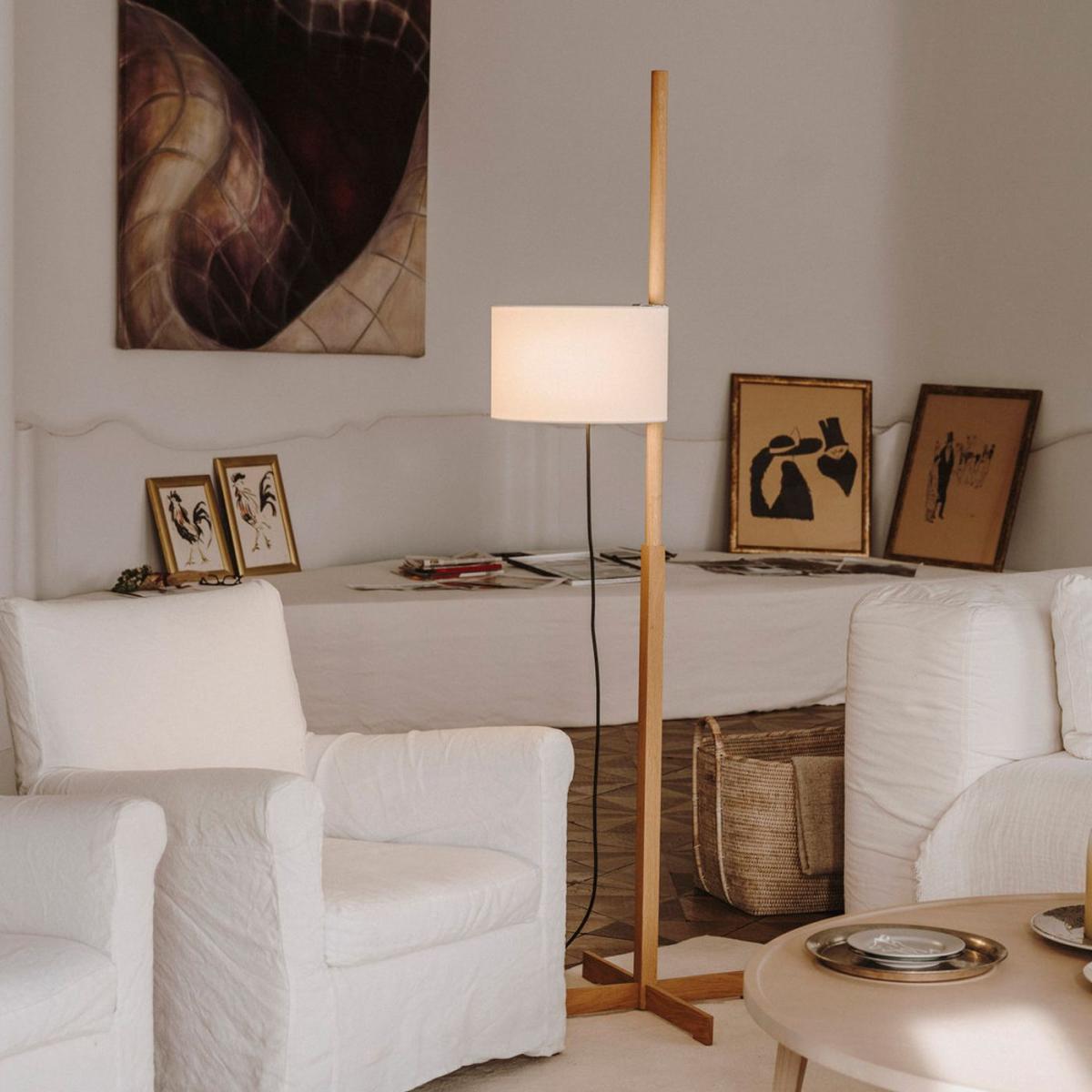 Beech/White with Upper Diffuser TMM Floor Lamp - UK Plug – image 3