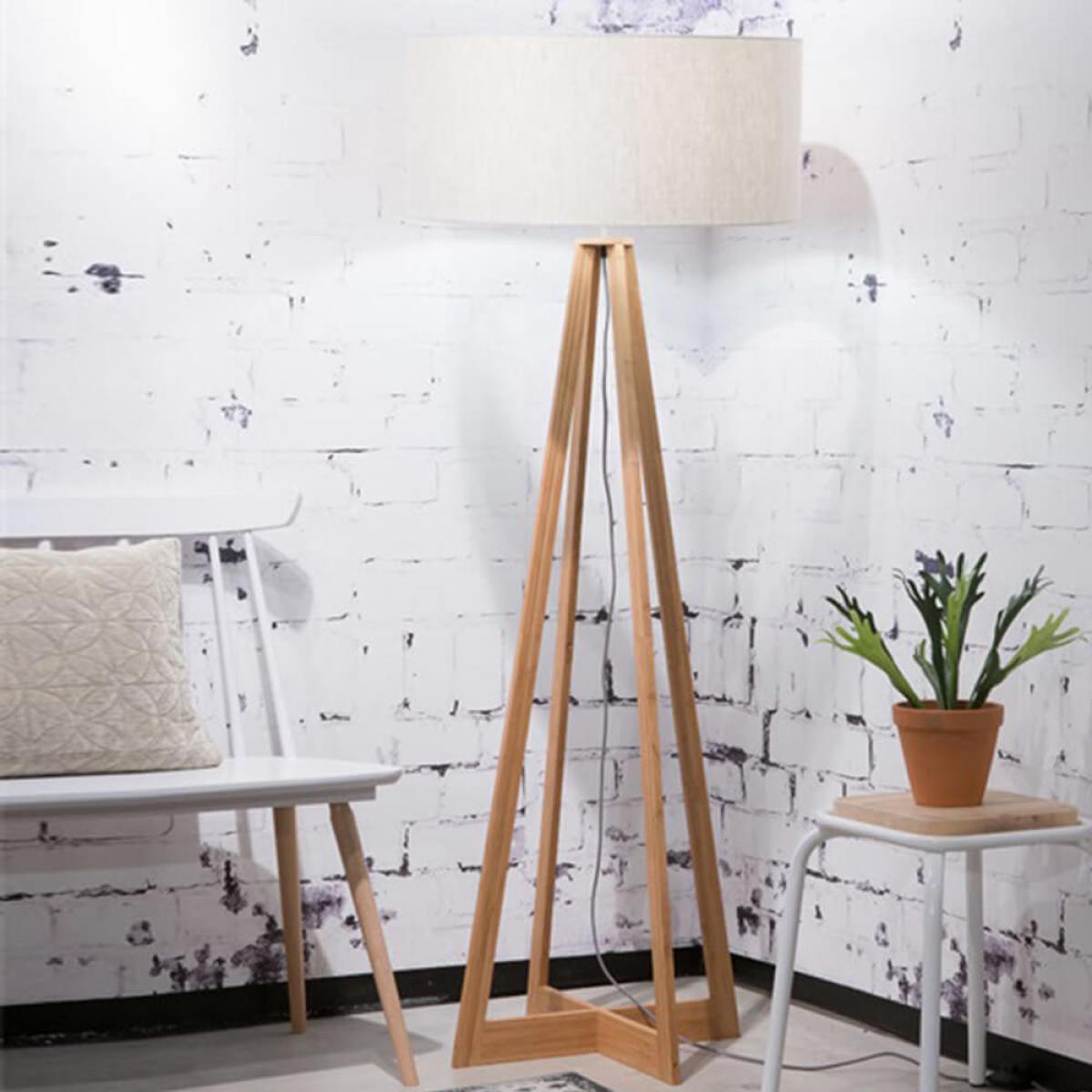Natural/Linen Light Everest Bamboo Floor Lamp – image 2