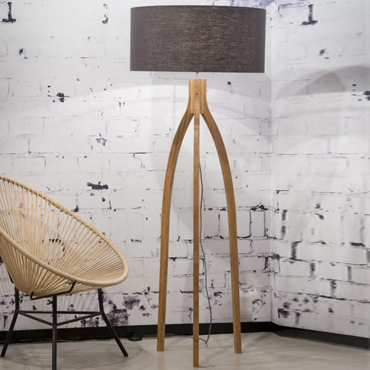 Natural/Dark Grey Annapurna Bamboo Floor Lamp – image 2