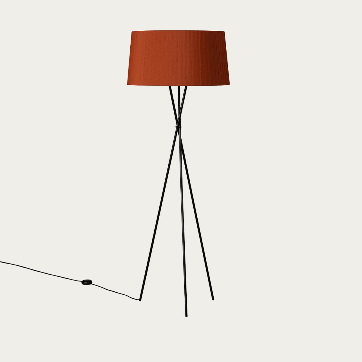 Terracotta Raw Color Trípode Floor Lamp - UK Plug – image 1