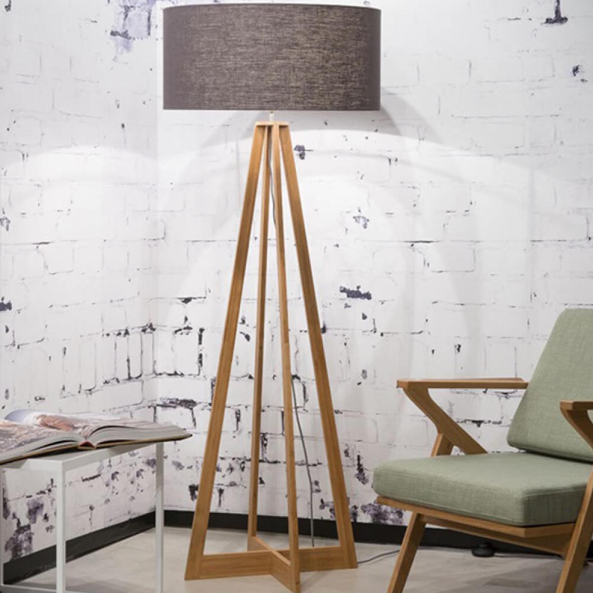 Natural/Dark Grey Everest Bamboo Floor Lamp – image 2