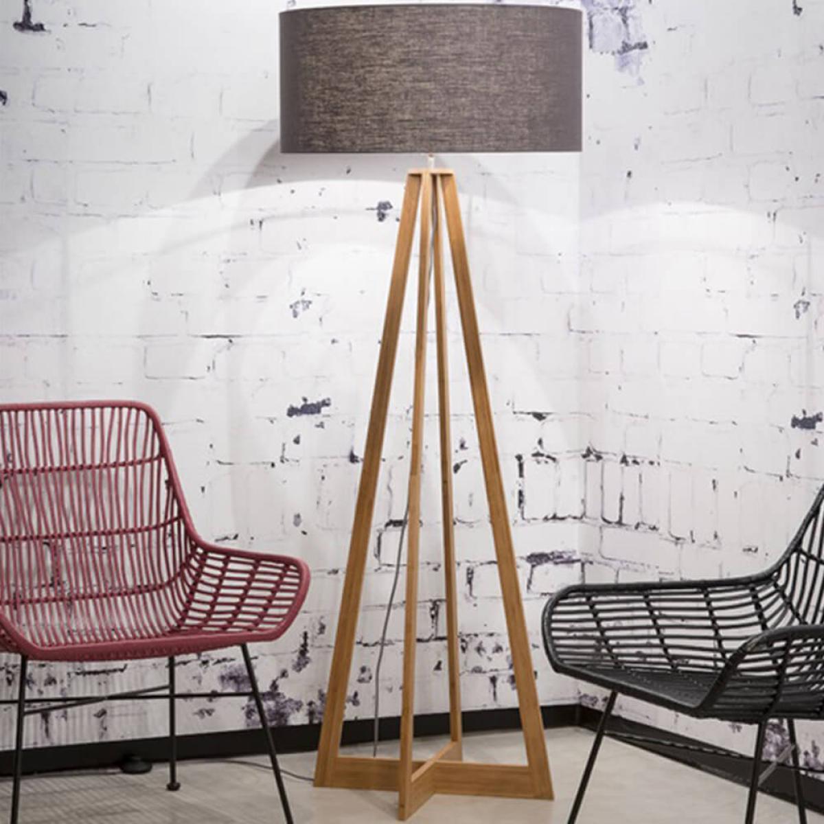 Natural/Dark Grey Everest Bamboo Floor Lamp – image 3