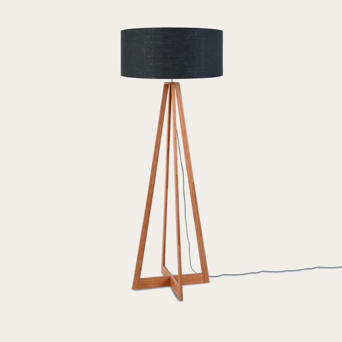 Natural/Dark Grey Everest Bamboo Floor Lamp – image 1