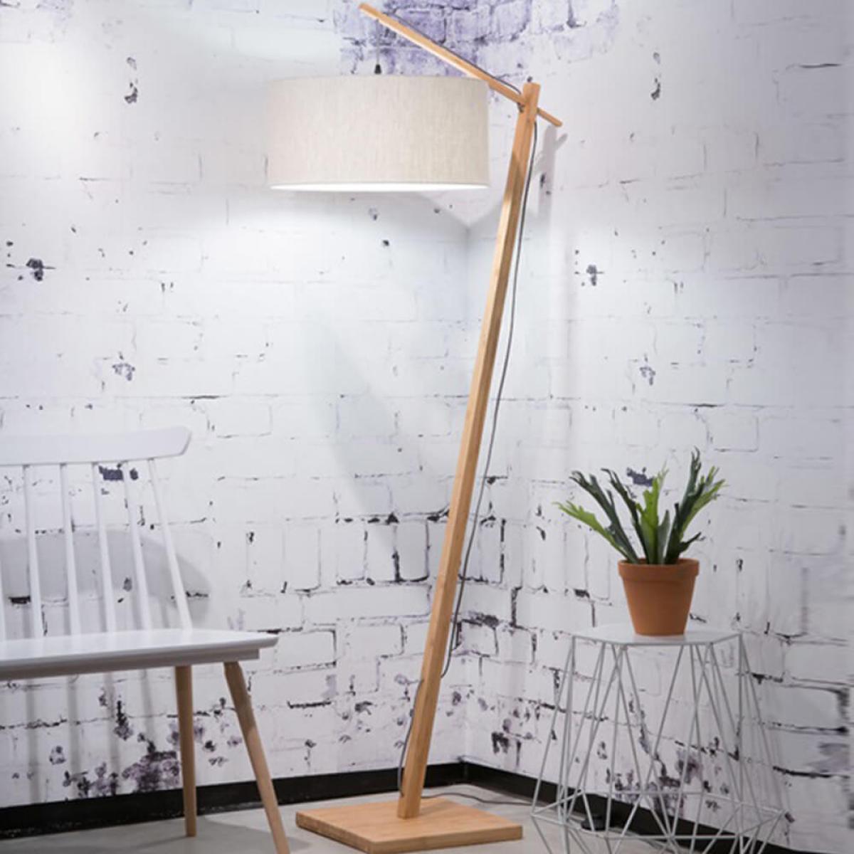 Natural/Linen Light Andes Bamboo Floor Lamp – image 2