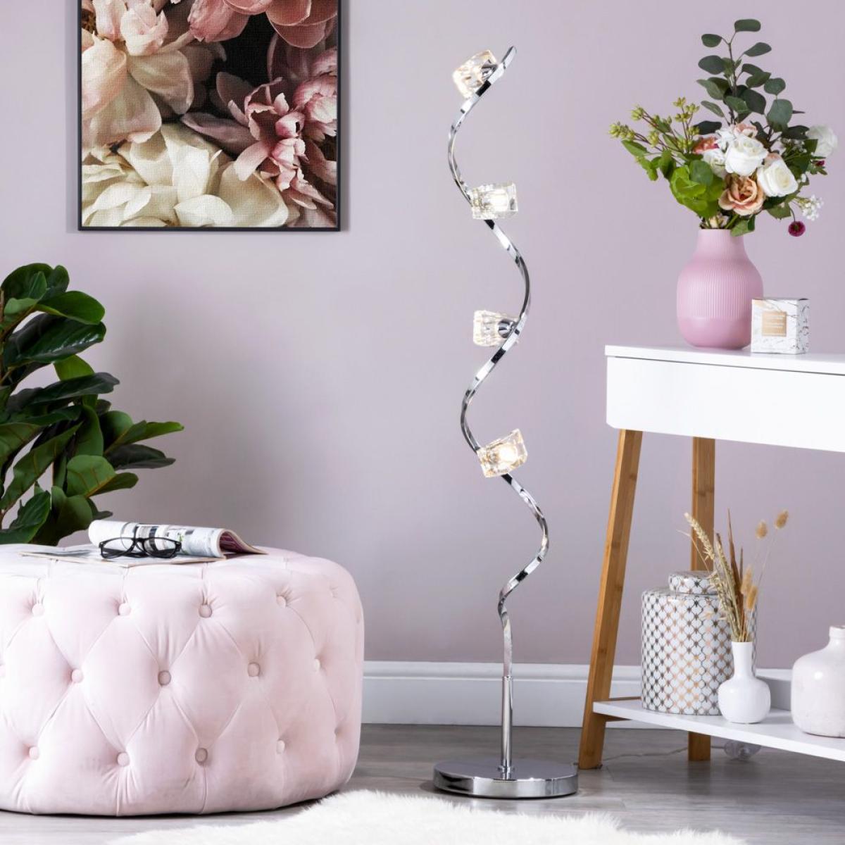 Bella Wavy Floor Lamp, Chrome – image 2
