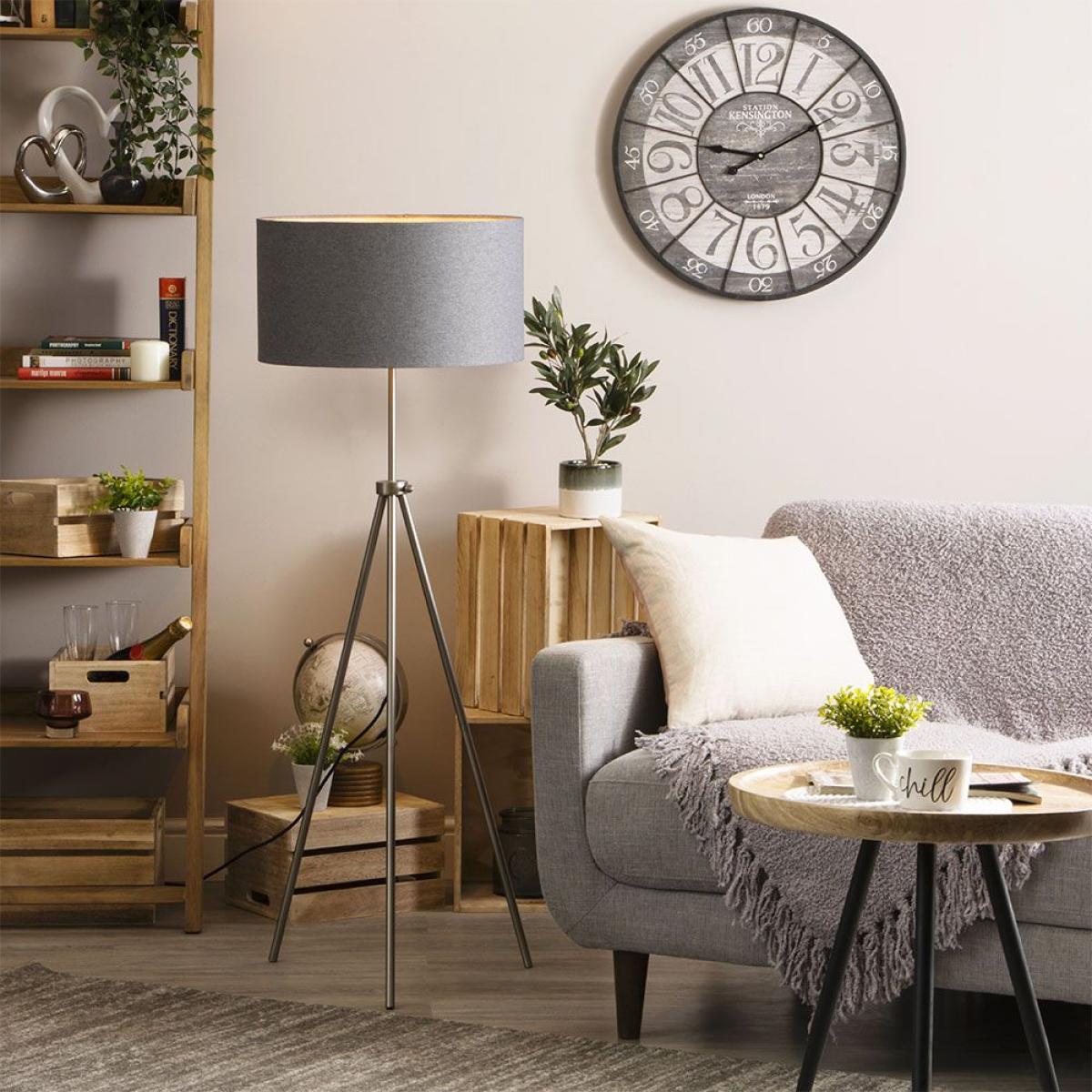 Pol Rise and Fall Tripod Floor Lamp, Brushed Steel – image 2