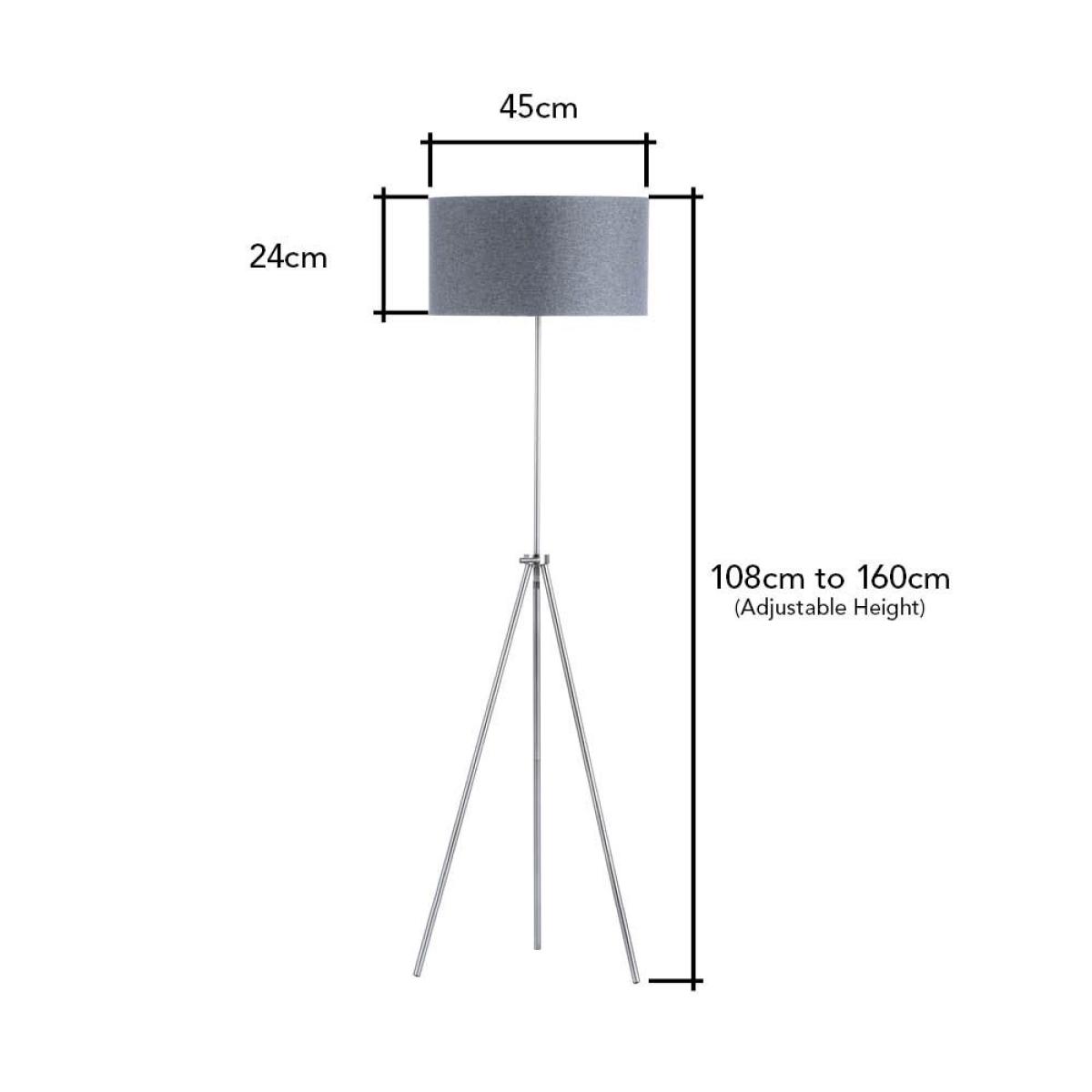 Pol Rise and Fall Tripod Floor Lamp, Brushed Steel – image 7