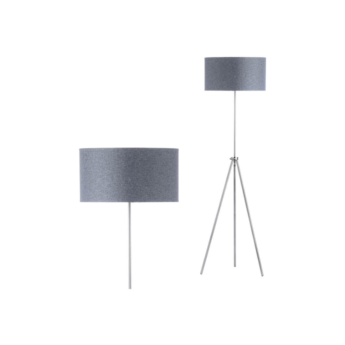 Pol Rise and Fall Tripod Floor Lamp, Brushed Steel – image 1