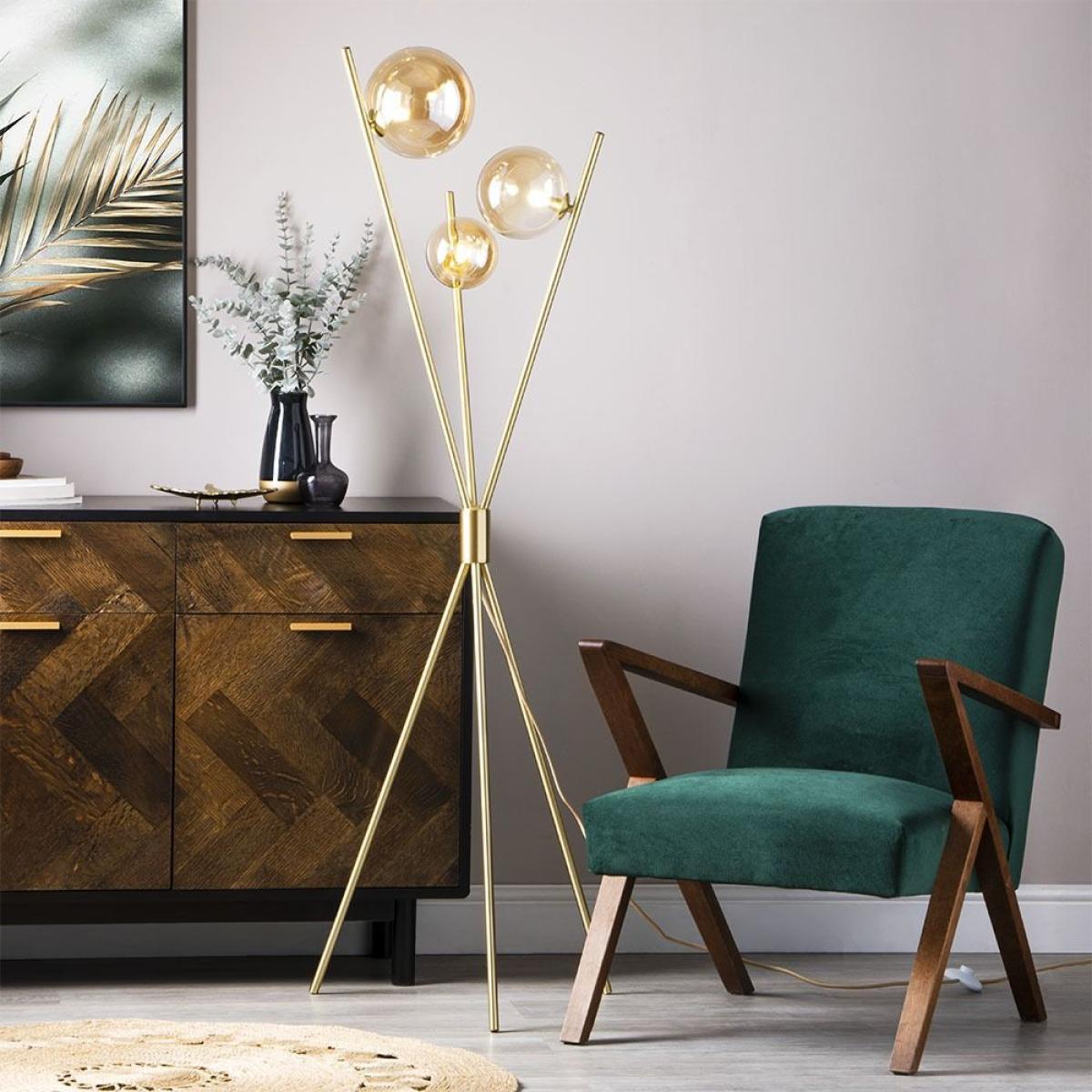 Lincoln Tripod Floor Lamp, Satin Brass – image 2