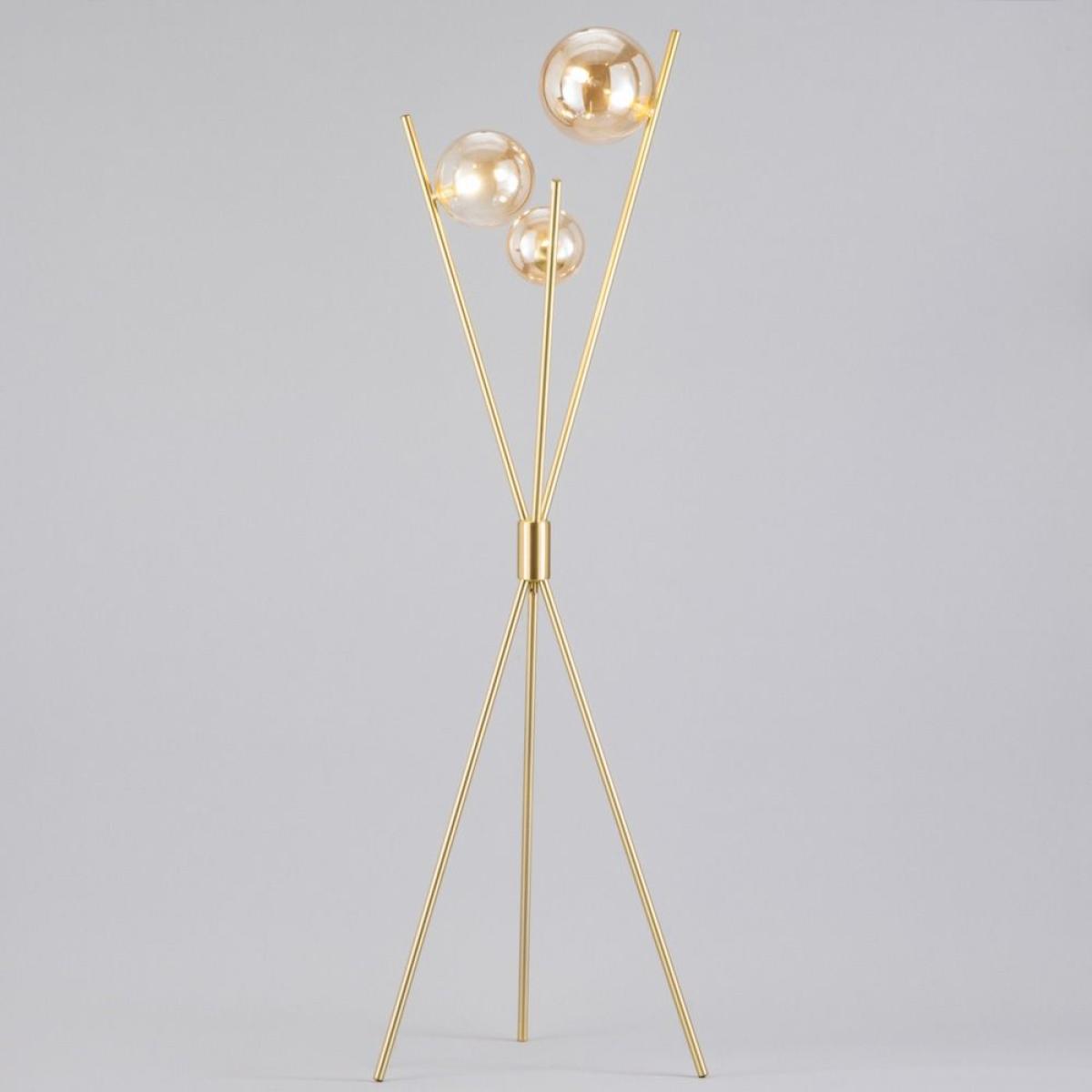 Lincoln Tripod Floor Lamp, Satin Brass – image 3