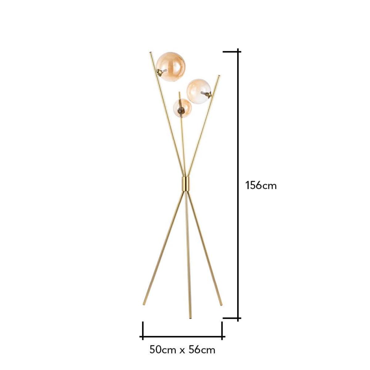 Lincoln Tripod Floor Lamp, Satin Brass – image 8