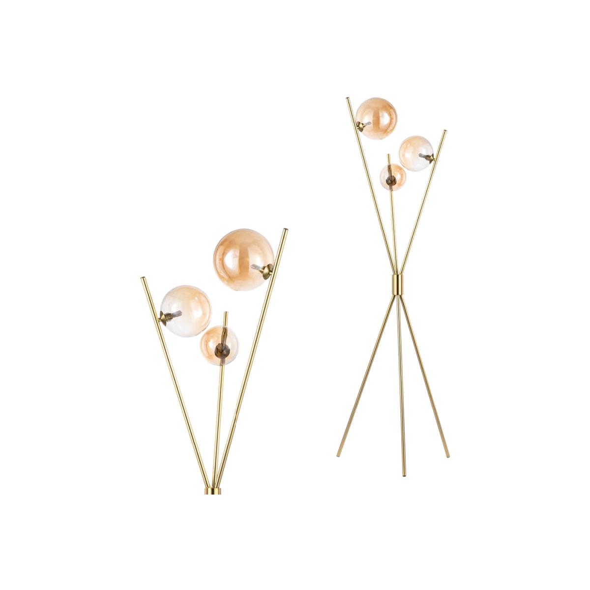 Lincoln Tripod Floor Lamp, Satin Brass – image 1