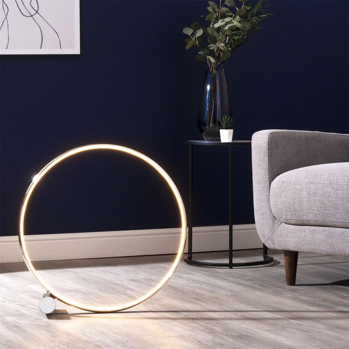 Sola LED Ring Floor Lamp, Chrome – image 2