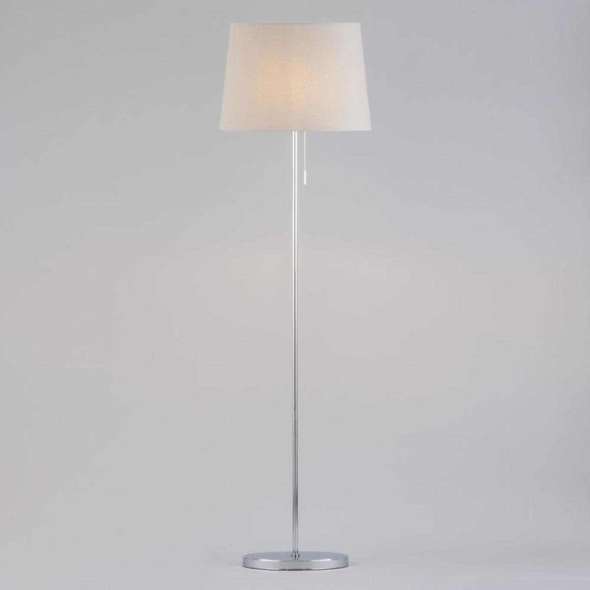 Bryant Oval Floor Lamp with Grey Shade, Chrome – image 3