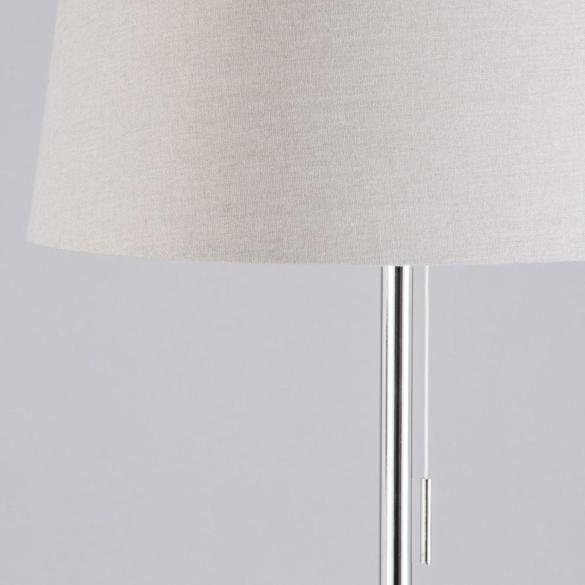 Bryant Oval Floor Lamp with Grey Shade, Chrome – image 4