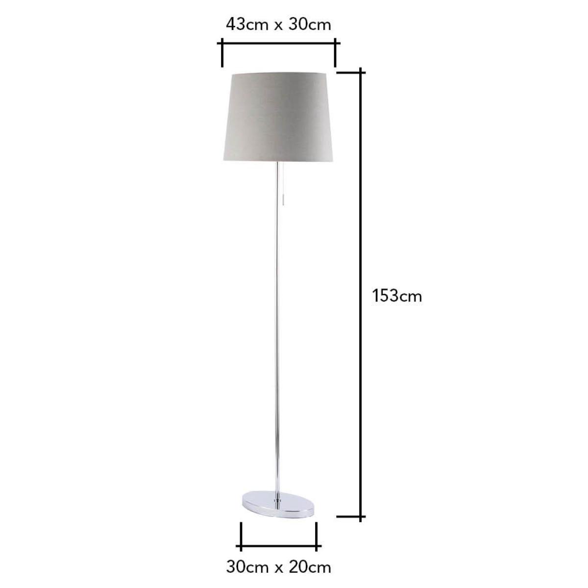 Bryant Oval Floor Lamp with Grey Shade, Chrome – image 7