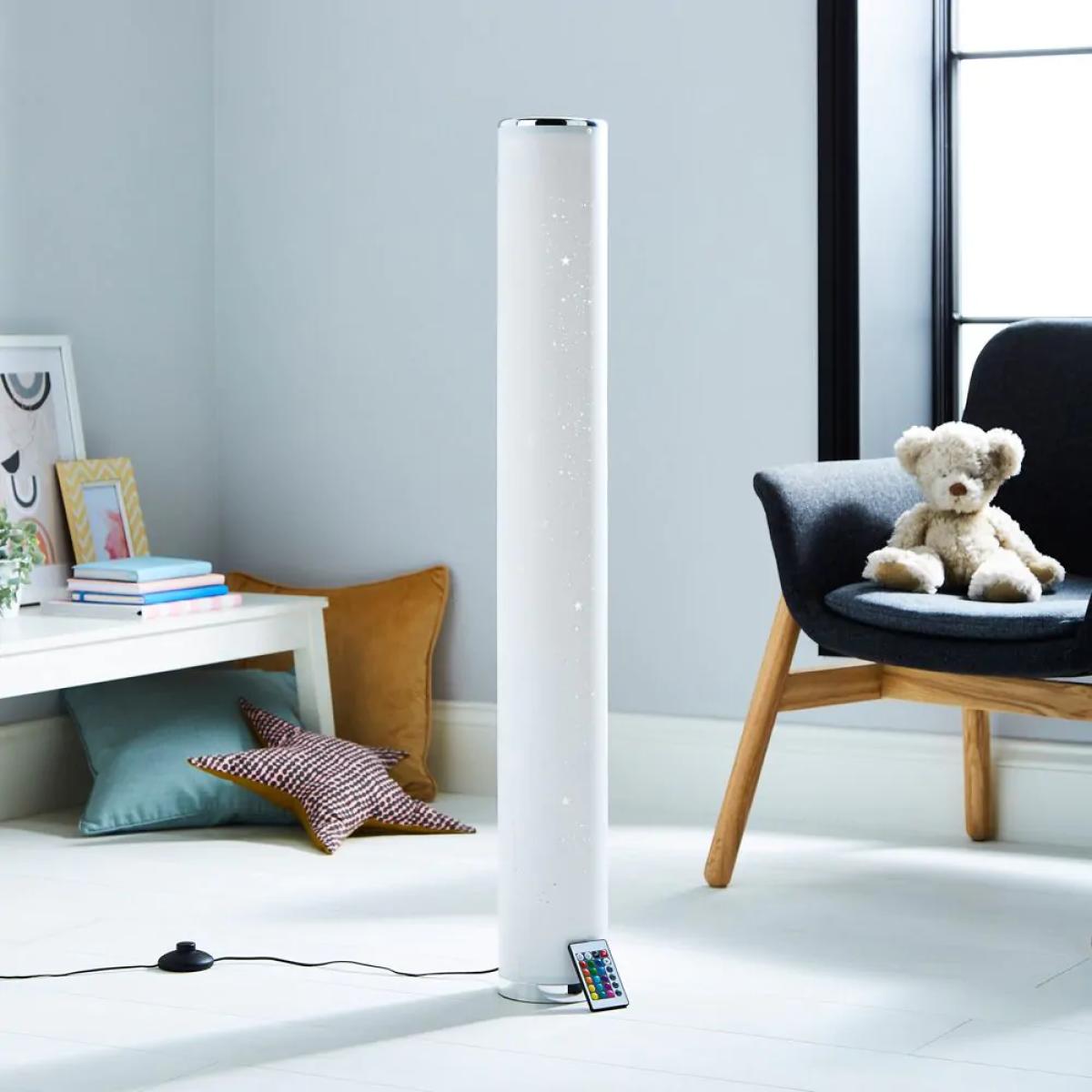 Glow Starburst Colour Changing LED Cylinder Floor Lamp, White – image 2