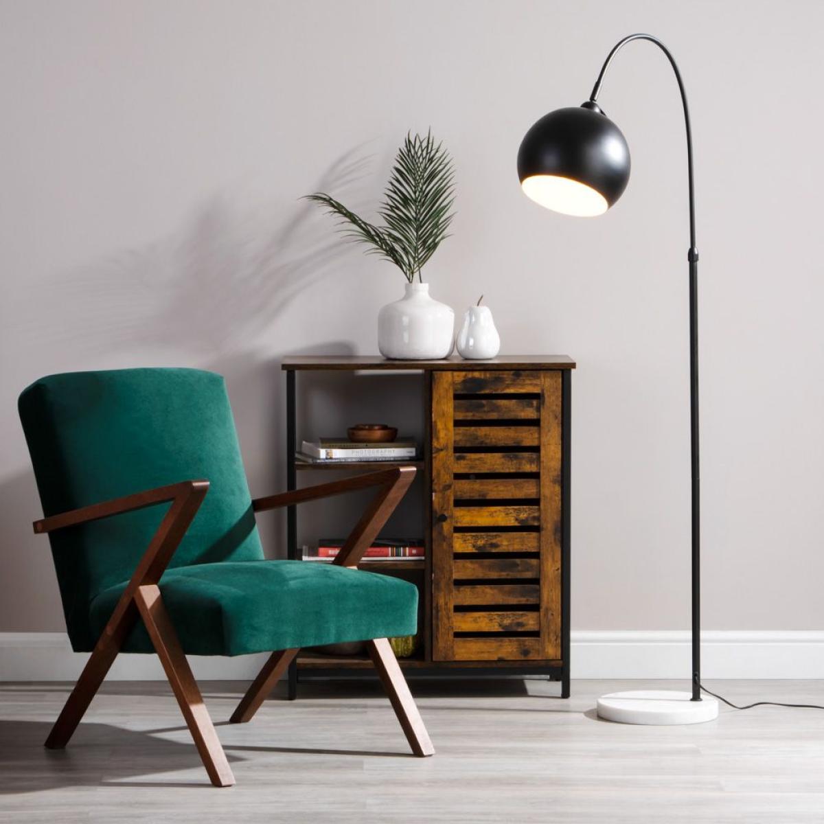 Benson Curved Floor Lamp, Satin Black – image 2