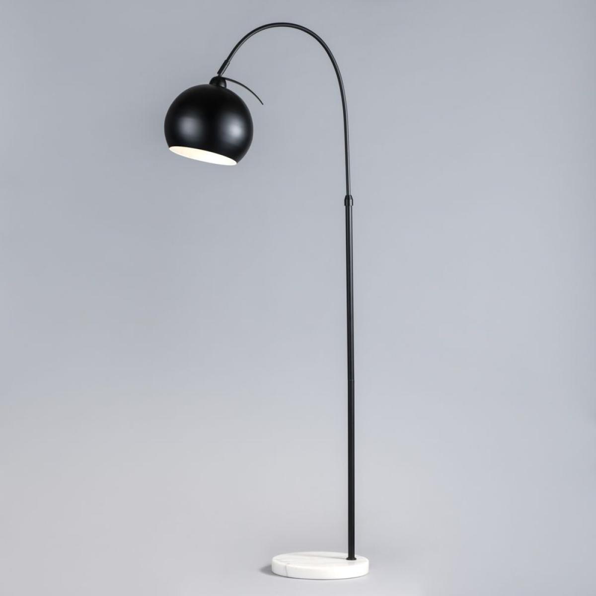 Benson Curved Floor Lamp, Satin Black – image 3