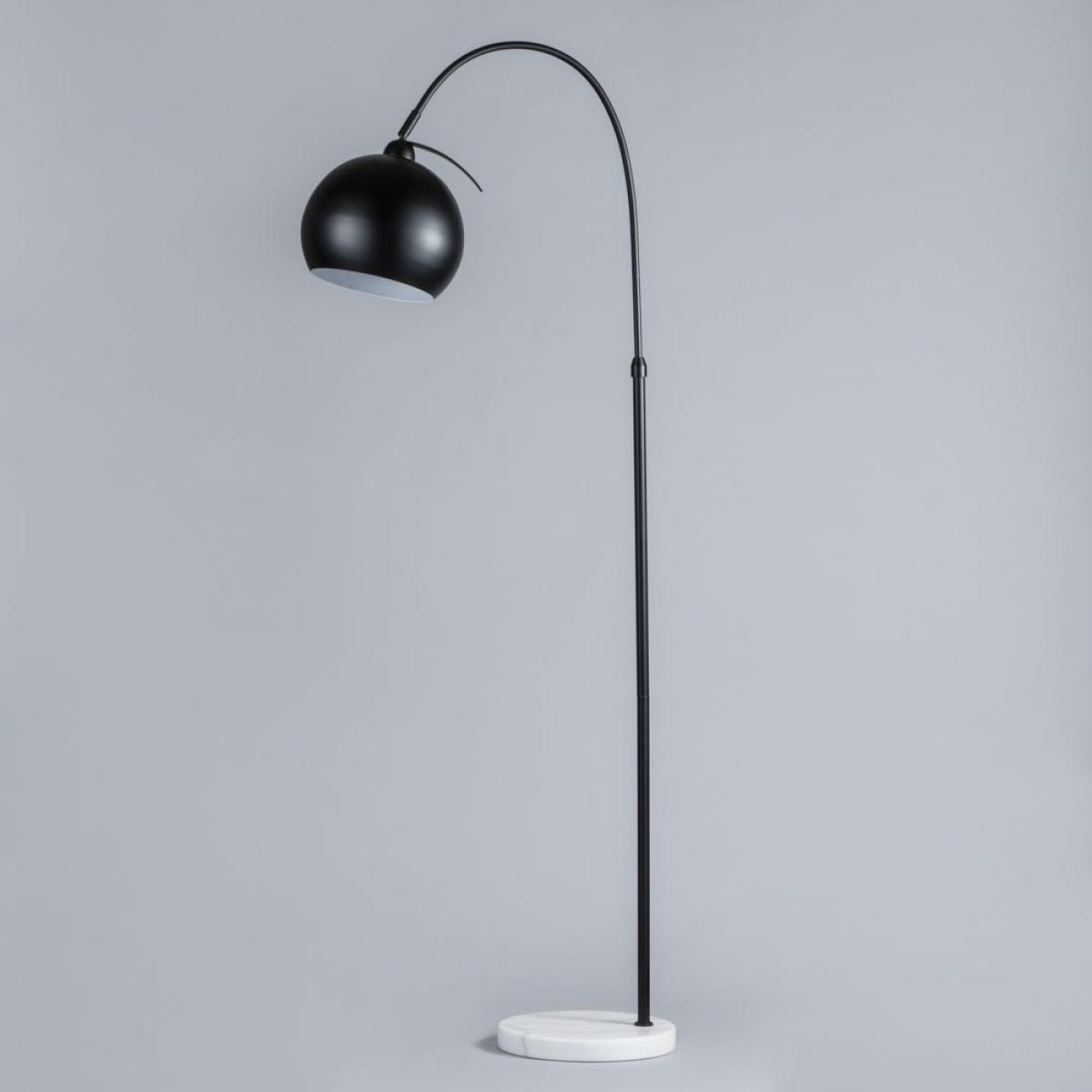 Benson Curved Floor Lamp, Satin Black – image 4