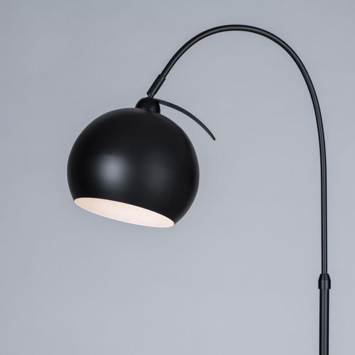 Benson Curved Floor Lamp, Satin Black – image 5