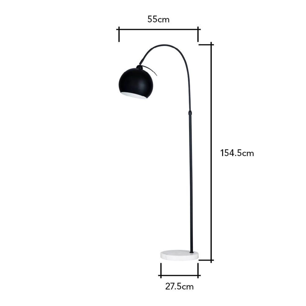 Benson Curved Floor Lamp, Satin Black – image 8